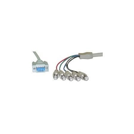 Cable Wholesale SVGA (HD15 Male) to BNC (5 Female) Monitor Breakout Cable, 1 foot 10H1-17201